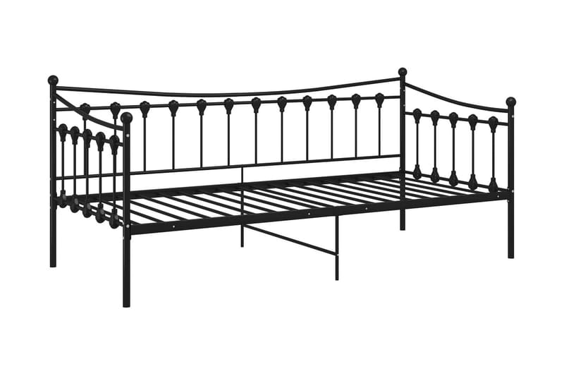 Sängram bäddsoffa svart metall 90x200 cm - Svart - Möbler - Vardagsrum - Bäddsoffor - Hörnbäddsoffa