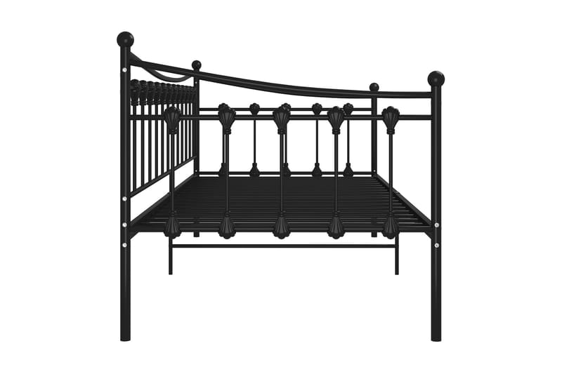 Sängram bäddsoffa svart metall 90x200 cm - Svart - Möbler - Vardagsrum - Bäddsoffor - Hörnbäddsoffa