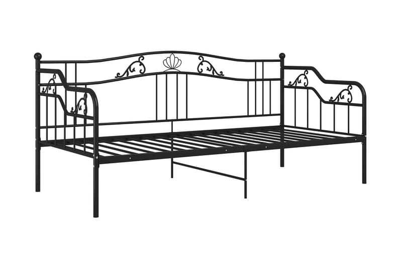 Sängram bäddsoffa svart metall 90x200 cm - Svart - Möbler - Vardagsrum - Bäddsoffor - Hörnbäddsoffa