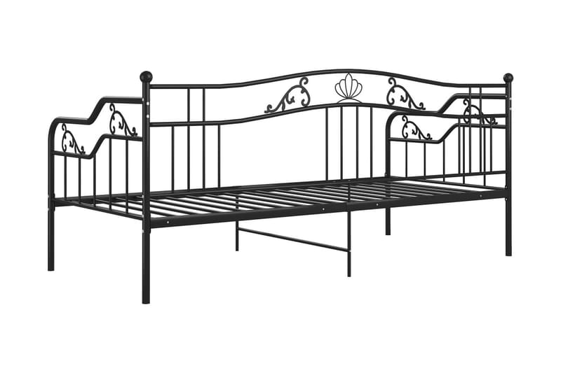 Sängram bäddsoffa svart metall 90x200 cm - Svart - Möbler - Vardagsrum - Bäddsoffor - Hörnbäddsoffa