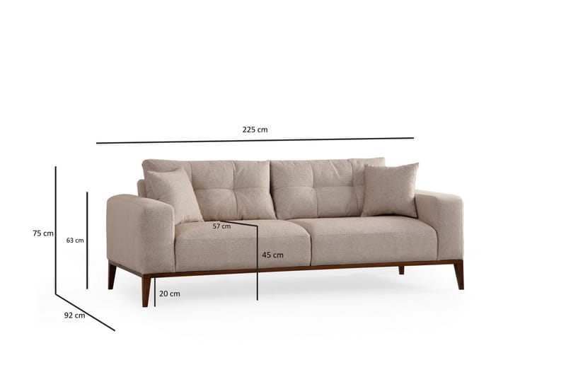 Sinor Bäddsoffa 4-sits Beige - Möbler - Vardagsrum - Bäddsoffor - 4-sits bäddsoffa