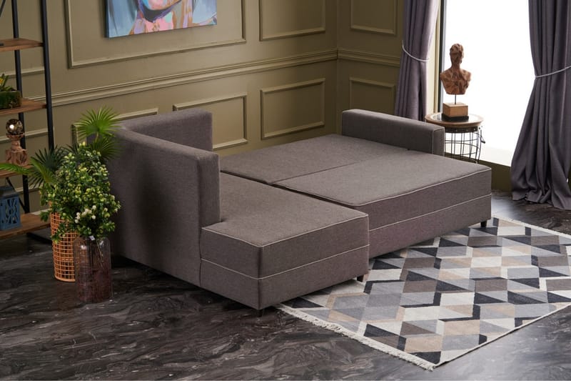 Snowdon Bäddsoffa m. Divan 4-sits 200x150 Brun - Möbler - Vardagsrum - Bäddsoffor