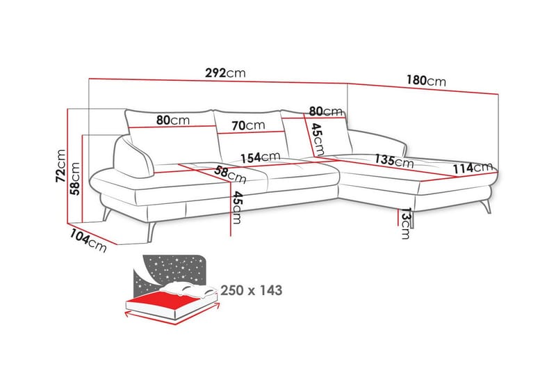 Telford 3-sits Hörnbäddsoffa Beige - Möbler - Vardagsrum - Bäddsoffor - Hörnbäddsoffa