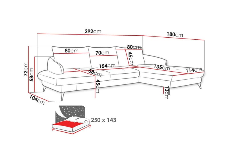 Telford 3-sits Hörnbäddsoffa Beige - Möbler - Vardagsrum - Bäddsoffor - Hörnbäddsoffa