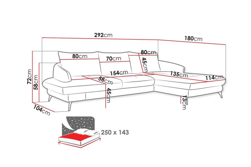 Telford 3-sits Hörnbäddsoffa Brun - Möbler - Vardagsrum - Bäddsoffor - Hörnbäddsoffa