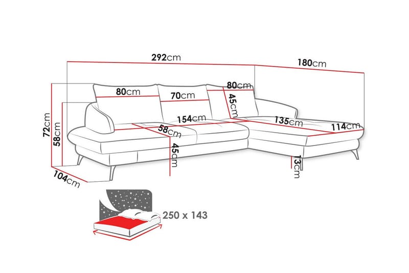 Telford 3-sits Hörnbäddsoffa Brun - Möbler - Vardagsrum - Bäddsoffor - Hörnbäddsoffa