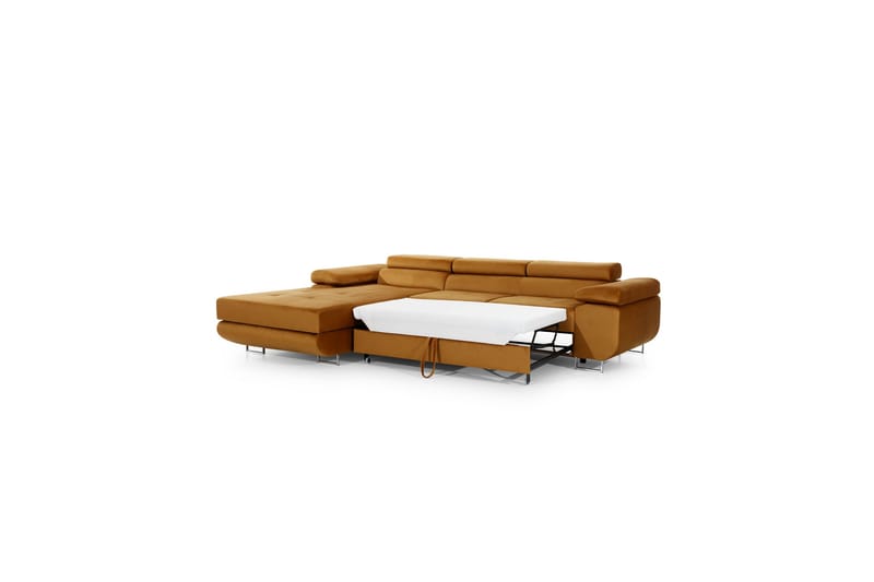 TERRENCE Bäddsoffa med Divan Vänster Beige/Brun - Möbler - Vardagsrum - Bäddsoffor - 4-sits bäddsoffa