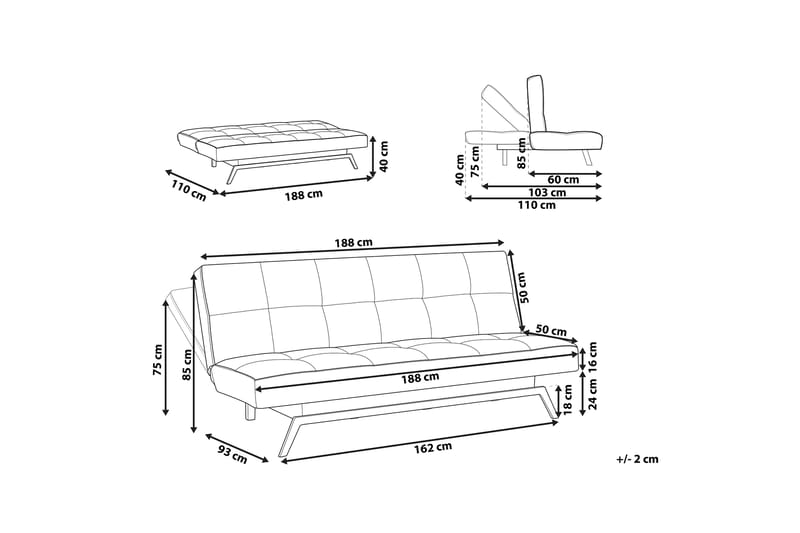 Tripta Bäddsoffa 3-sits - Svart/Grön - Möbler - Vardagsrum - Bäddsoffor