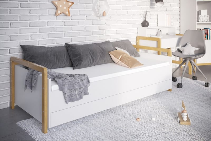 VICTOR med förvaringslåda Vuode 80x180cm Vit - Möbler - Vardagsrum - Bäddsoffor - Hörnbäddsoffa