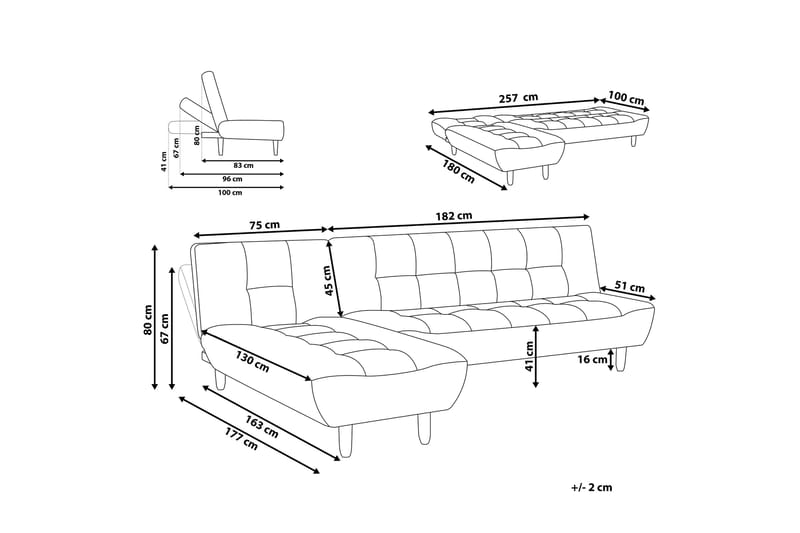 VISTHUS 4-sits Hörnbäddsoffa Vit - Möbler - Vardagsrum - Bäddsoffor - Hörnbäddsoffa