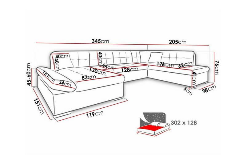 Zumar 4-sits Hörnbäddsoffa Mörkgul - Möbler - Vardagsrum - Bäddsoffor - Hörnbäddsoffa