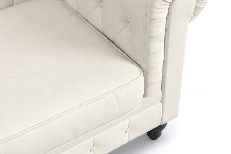 CHESTERFIELD LYX Fåtölj Beige Sammet - Möbler - Vardagsrum - Fåtöljer - Chesterfield fåtölj