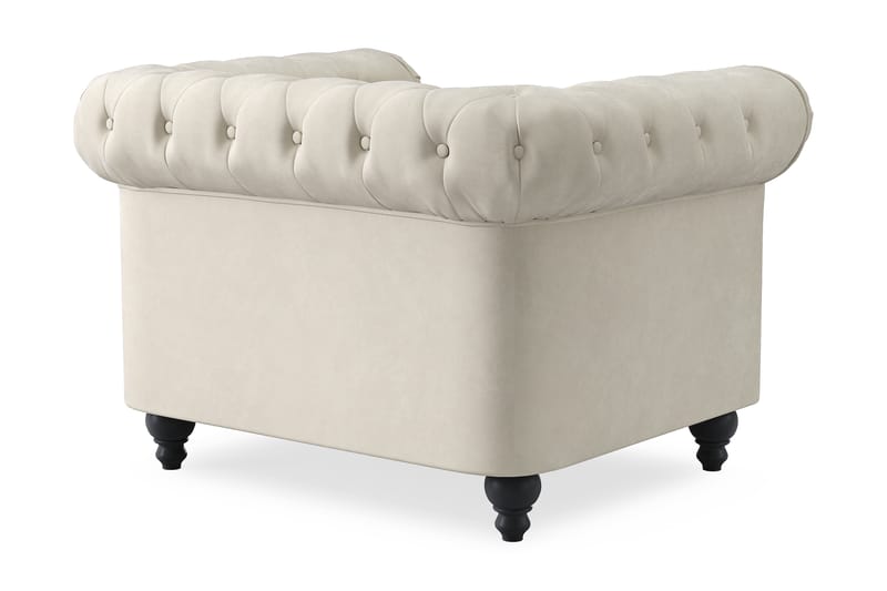 CHESTERFIELD LYX Fåtölj Beige Sammet - Möbler - Vardagsrum - Fåtöljer - Chesterfield fåtölj