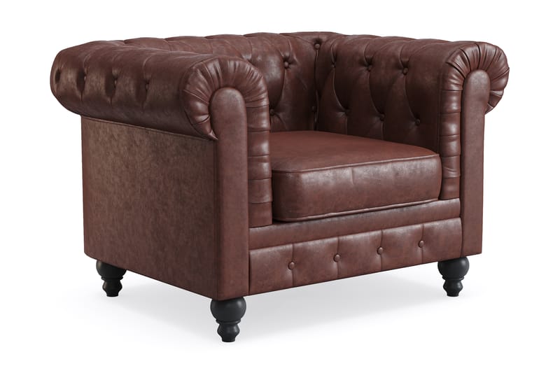 CHESTERFIELD Lyx Fåtölj Mörkbrun PU - Möbler - Vardagsrum - Fåtöljer - Chesterfield fåtölj