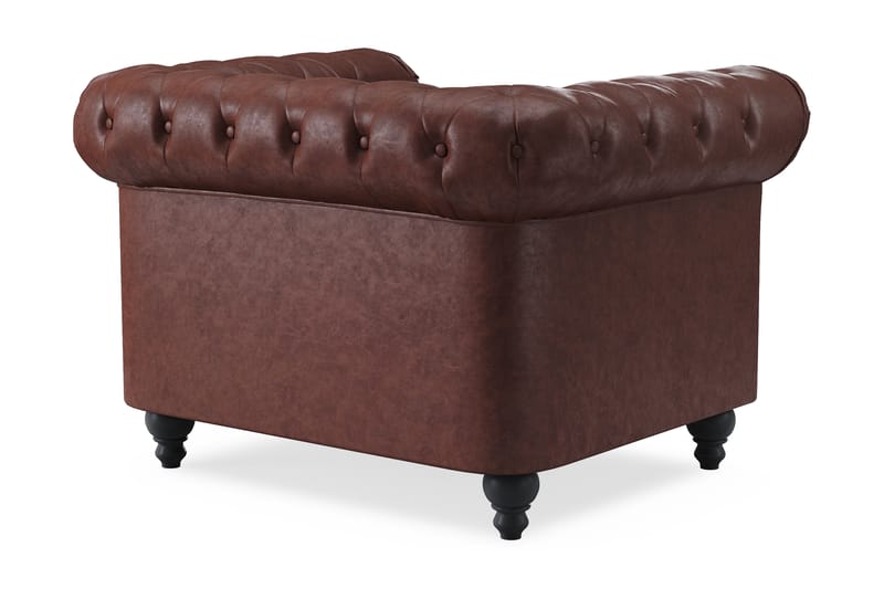 CHESTERFIELD Lyx Fåtölj Mörkbrun PU - Möbler - Vardagsrum - Fåtöljer - Chesterfield fåtölj