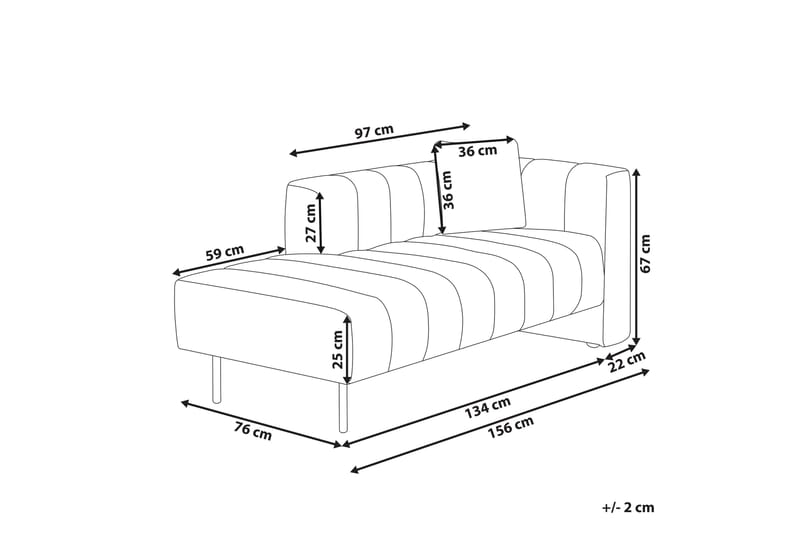 Higaro Schäslong 156 cm Höger - Beige/Svart - Möbler - Vardagsrum - Fåtöljer - Schäslongfåtöljer & divanfåtöljer