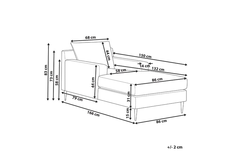 Juklund Schäslong 88 cm - Blå/Svart - Möbler - Vardagsrum - Fåtöljer - Schäslongfåtöljer & divanfåtöljer