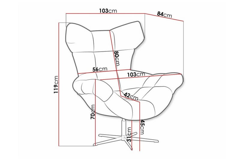 Rathkeale Fåtölj Svart/Ljusgrå - Möbler - Vardagsrum - Fåtöljer