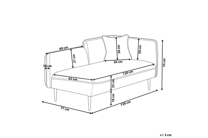 Toyoki Schäslong 138 cm Höger - Red/Svart - Möbler - Vardagsrum - Fåtöljer - Schäslongfåtöljer & divanfåtöljer