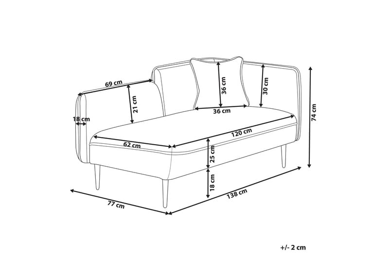 Toyoki Schäslong 138 cm Höger - Svart/Grön - Möbler - Vardagsrum - Fåtöljer - Schäslongfåtöljer & divanfåtöljer