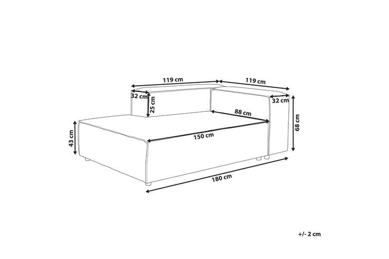 Tunda Schäslong 119 cm Höger - Svart/Vit - Möbler - Vardagsrum - Fåtöljer - Schäslongfåtöljer & divanfåtöljer