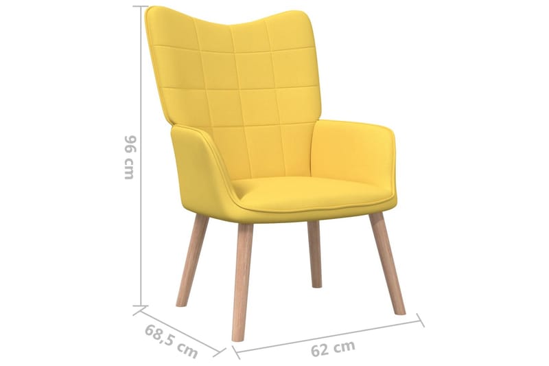 Vilstol med fotpall senapsgul tyg - Gul - Möbler - Vardagsrum - Fåtöljer