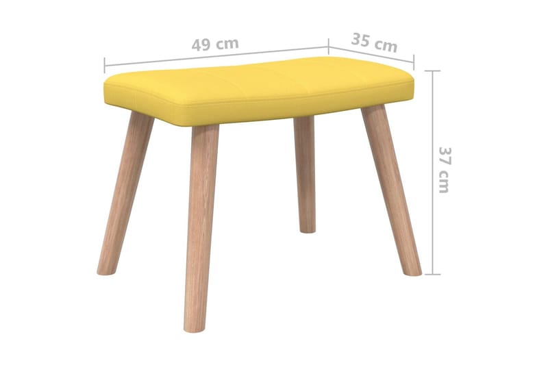 Vilstol med fotpall senapsgul tyg - Gul - Möbler - Vardagsrum - Fåtöljer