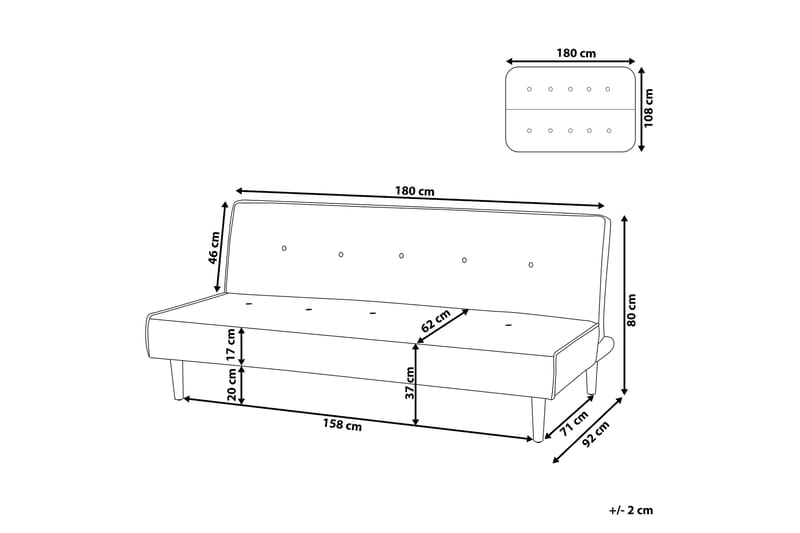 Landstorp Bäddsoffa 3-sits - Brun/Svart - Möbler - Vardagsrum - Bäddsoffor