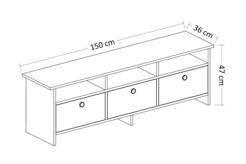 ECUADOR Vardagsrumsmöbelset 180 cm Vit/Natur/Brun - Möbler - Vardagsrum - Möbelset för vardagsrum