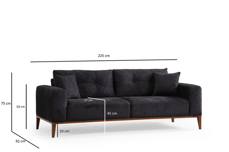 Sinor Bäddsoffa 4-sits Antracit - Möbler - Vardagsrum - Bäddsoffor - 4-sits bäddsoffa