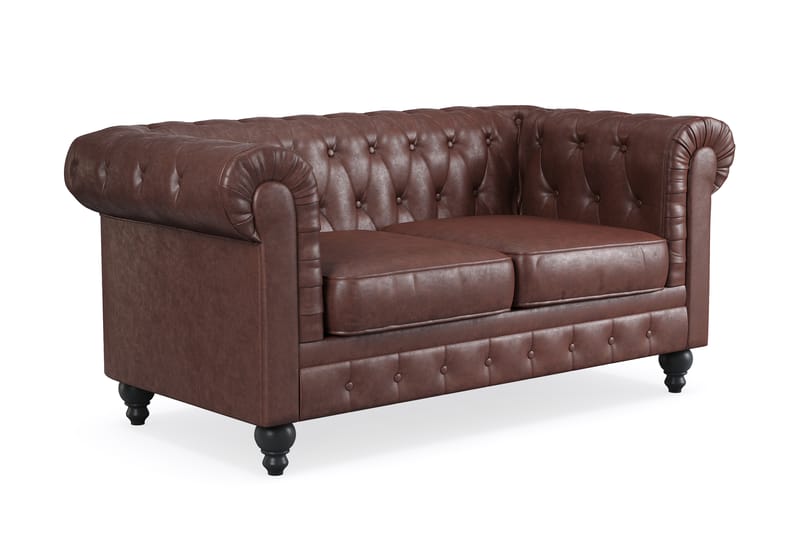 CHESTERFIELD Soffgrupp 2-sits+Fåtölj Brun - Möbler - Vardagsrum - Soffgrupper - Chesterfield soffgrupp