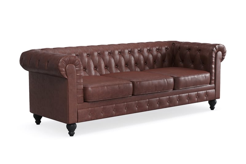 CHESTERFIELD Soffgrupp 3-sits+2-sits Brun - Möbler - Vardagsrum - Soffgrupper - Chesterfield soffgrupp