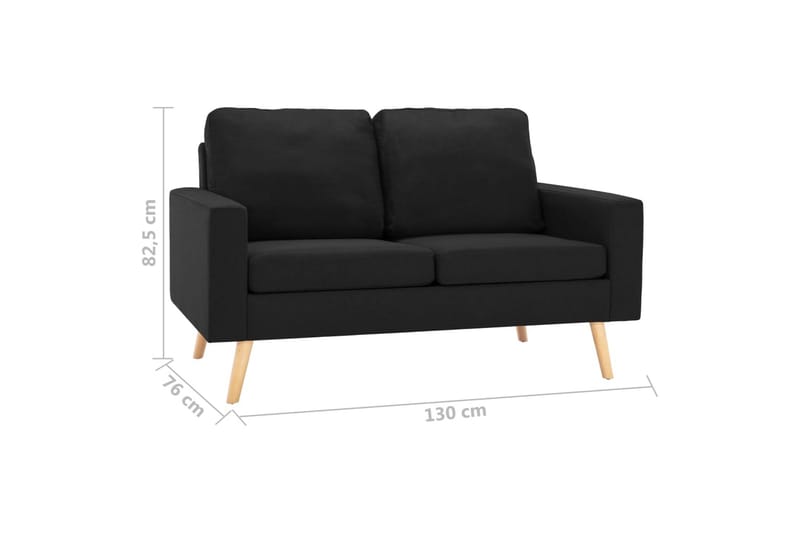 2-sitssoffa svart tyg - Svart - Möbler - Vardagsrum - Soffor - 2-sits soffor