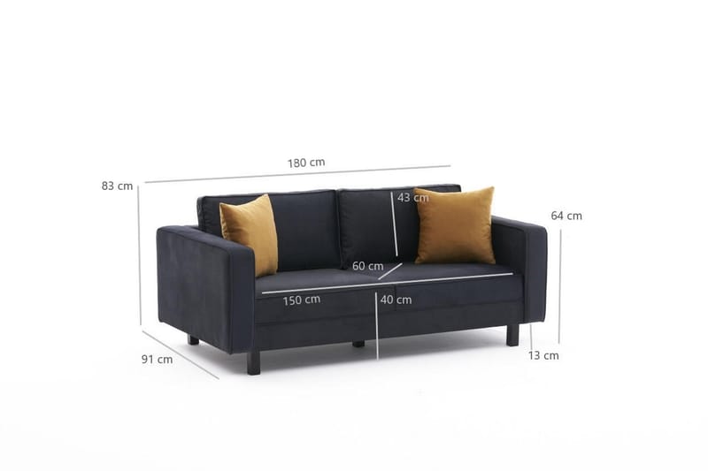 BELLSON Soffa 2-sits Mörkgrå - Möbler - Vardagsrum - Soffor - 2-sits soffor