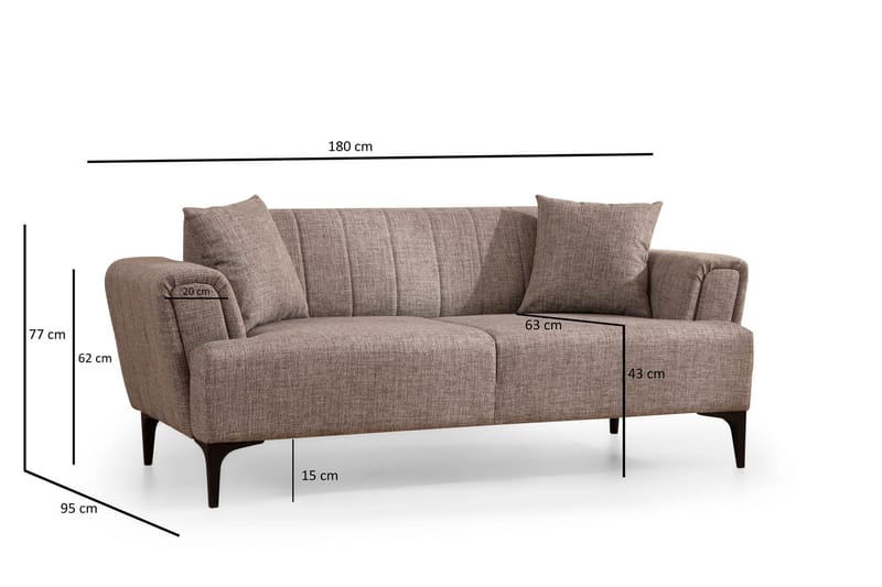 DEERCROFT 3-sits Soffa Ljusbrun - Möbler - Vardagsrum - Soffor - 2-sits soffor