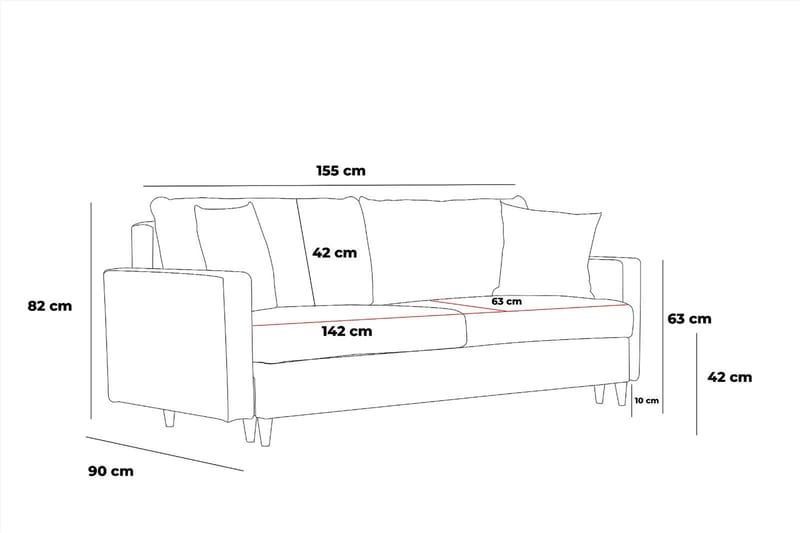 ENSGAS Soffa 2-sits Antracit - Möbler - Vardagsrum - Soffor - 2-sits soffor