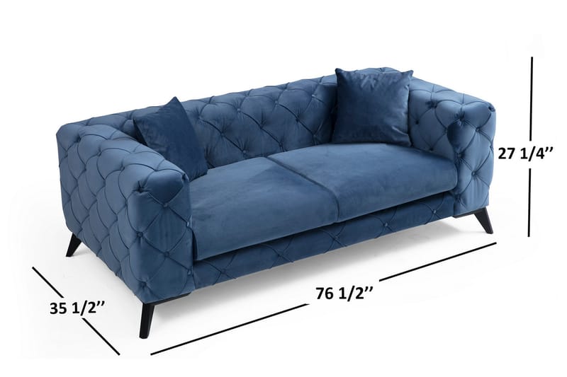 Leithfield 2-sits Soffa Blå/Svart - Möbler - Vardagsrum - Soffor - 2-sits soffor