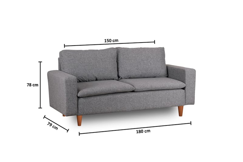 Lungo  Soffa 2-sits Ljusgrå - Möbler - Vardagsrum - Soffor - 2-sits soffor