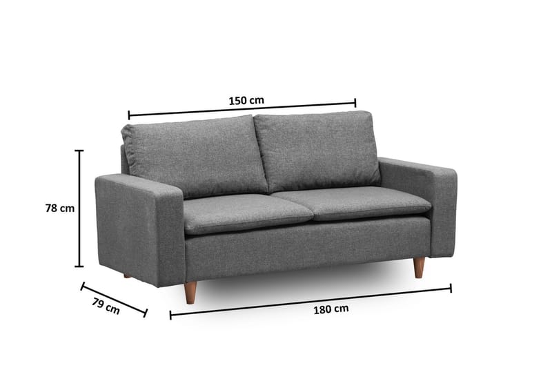 Lungo  Soffa 2-sits Mörkgrå - Möbler - Vardagsrum - Soffor - 2-sits soffor