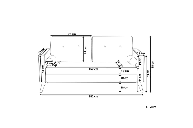 TRENEAR Soffa Svart - Möbler - Vardagsrum - Soffor - 2-sits soffor