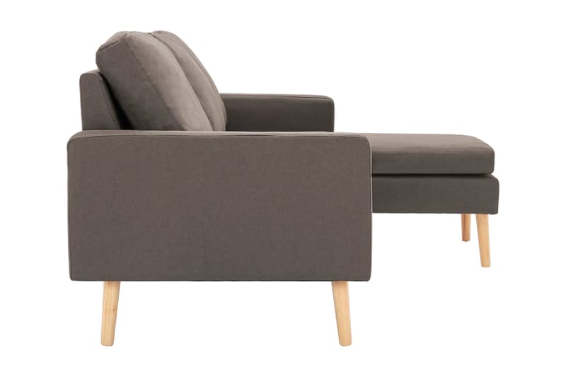 3-sitssoffa med fotpall taupe tyg - Brun - Möbler - Vardagsrum - Soffor - 3-sits soffor