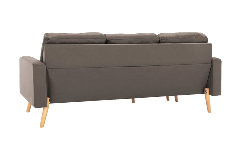 3-sitssoffa med fotpall taupe tyg - Brun - Möbler - Vardagsrum - Soffor - 3-sits soffor