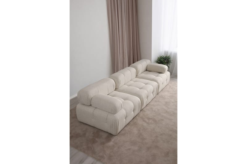 BELGIN Bubblig Soffa 3-sits Ljusbeige - Möbler - Vardagsrum - Soffor - 3-sits soffor