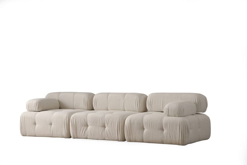 BELGIN Bubblig Soffa 3-sits Ljusbeige - Möbler - Vardagsrum - Soffor - 3-sits soffor