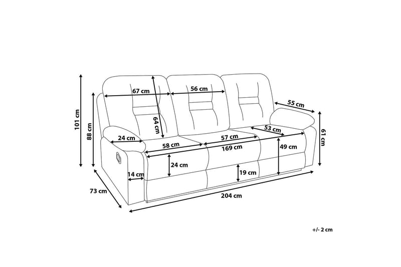 BERGEN Soffa 3 sits - Möbler - Vardagsrum - Soffor - 3-sits soffor