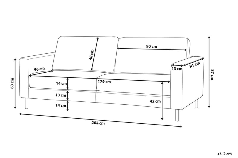 CARLEN 3-sits Soffa Brun/Konstläder - Möbler - Vardagsrum - Soffor - 3-sits soffor