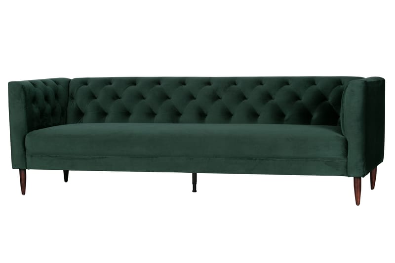 DORFLES 3-sits Soffa Sammet Mörkgrön - Möbler - Vardagsrum - Soffor - 3-sits soffor