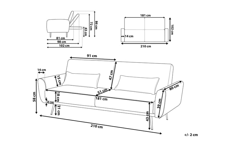 EINA Soffa 3 sits - Möbler - Vardagsrum - Soffor - 3-sits soffor