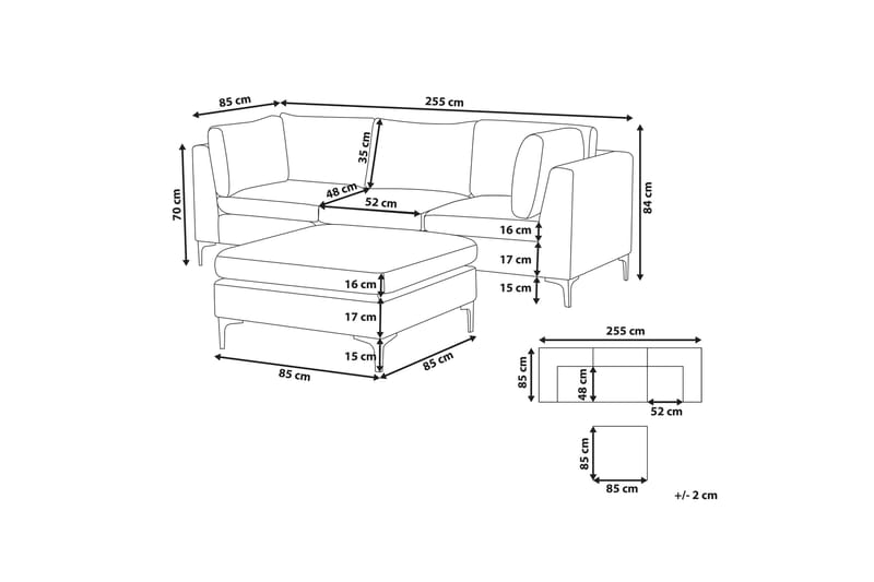 EINAREN 3-sits Soffa med Fotpall Sammet/Grön - Möbler - Vardagsrum - Soffor - 3-sits soffor