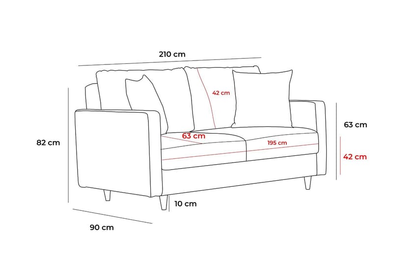 ENSGAS Soffa 3-sits Antracit - Möbler - Vardagsrum - Soffor - 3-sits soffor